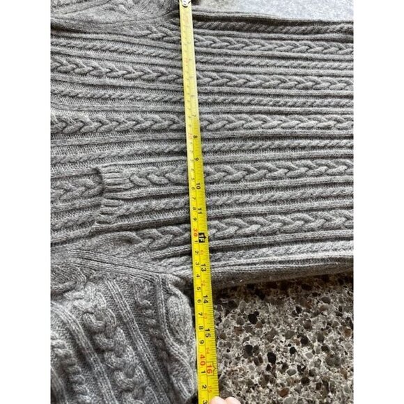 Brooks Brothers Women's size M Grey Cable Knit Short Sleeve Sweater Dress Knee L - Picture 11 of 11